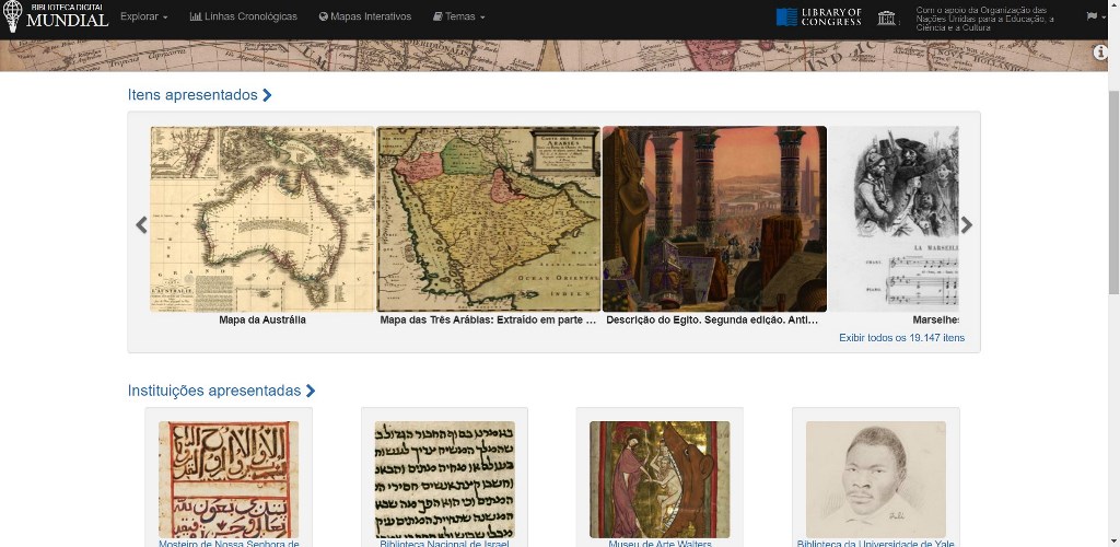 Biblioteca Digital Mundial/Reprodução do site