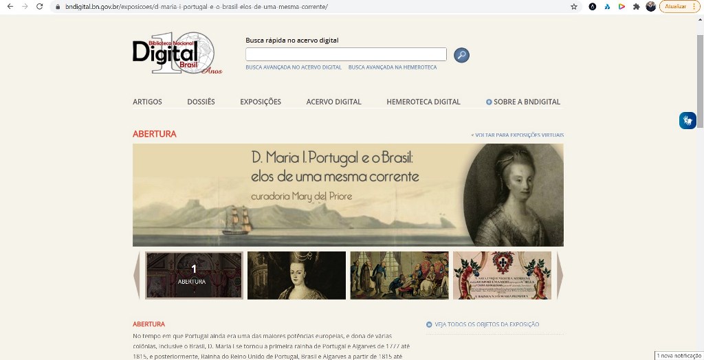 Biblioteca Nacional Digital Brasil/Reprodução do site